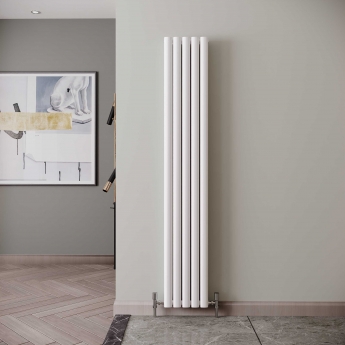 Reina Neva Double Designer Vertical Radiator 1800mm H x 295mm W White