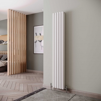 Reina Neva Double Designer Vertical Radiator 1800mm H x 295mm W White