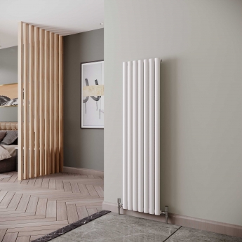 Reina Neva Single Designer Vertical Radiator 1500mm H x 413mm W White