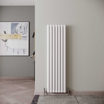 Reina Neva Double Designer Vertical Radiator 1500mm H x 413mm W White