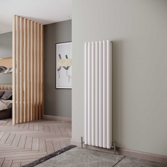 Reina Neva Double Designer Vertical Radiator 1500mm H x 413mm W White