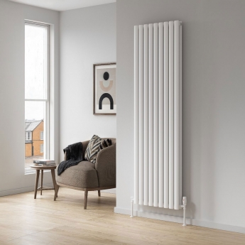 Reina Neva Double Designer Vertical Radiator 1800mm H x 413mm W White