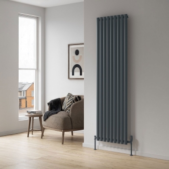 Reina Neva Designer Radiator 1800mm H x 531mm W Double Anthracite