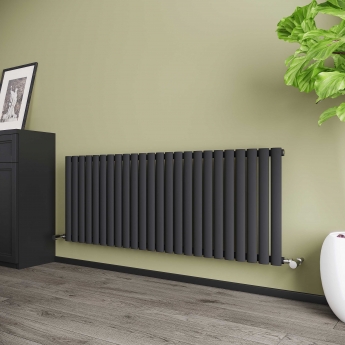 Reina Neva Single Designer Horizontal Radiator 550mm H x 1416mm W Anthracite