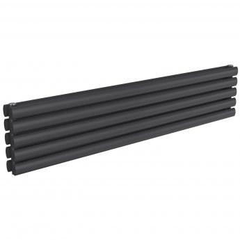 Reina Nevah Double Designer Horizontal Radiator 295mm H x 1400mm W Anthracite