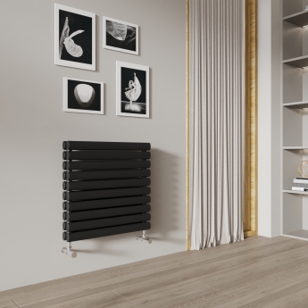 Reina Nevah Double Designer Horizontal Radiator 590mm H x 600mm W Anthracite