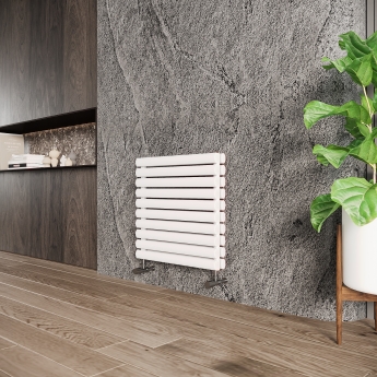 Reina Nevah Double Designer Horizontal Radiator 590mm H x 600mm W White