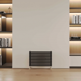 Reina Nevah Single Designer Horizontal Radiator 590mm H x 600mm W Anthracite