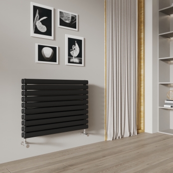 Reina Nevah Double Designer Horizontal Radiator 590mm H x 800mm W Anthracite