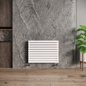 Reina Nevah Double Designer Horizontal Radiator 590mm H x 800mm W White