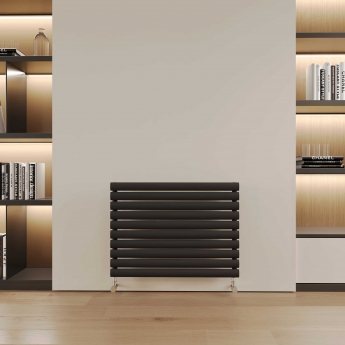 Reina Nevah Single Designer Horizontal Radiator 590mm H x 800mm W Anthracite