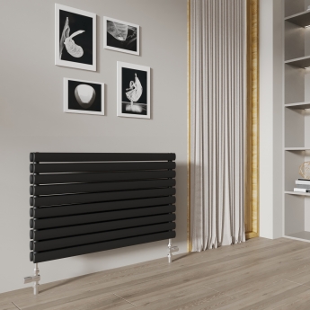 Reina Nevah Double Designer Horizontal Radiator 590mm H x 1000mm W Anthracite