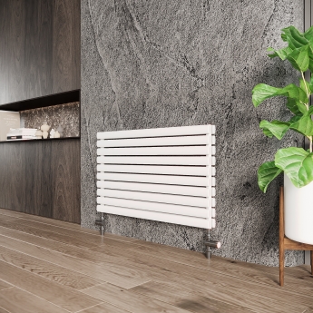 Reina Nevah Double Designer Horizontal Radiator 590mm H x 1000mm W White