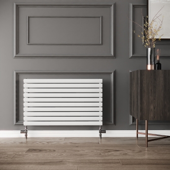 Reina Nevah Single Designer Horizontal Radiator 590mm H x 1000mm W White