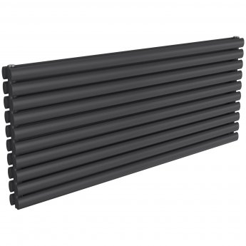 Reina Nevah Double Designer Horizontal Radiator 590mm H x 1400mm W Anthracite