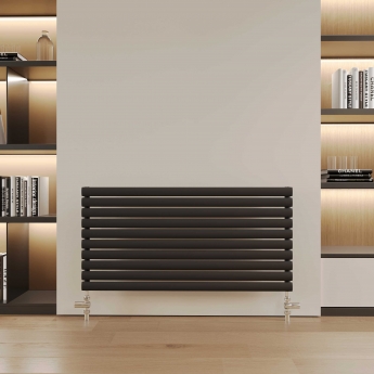 Reina Nevah Single Designer Horizontal Radiator 590mm H x 1200mm W Anthracite
