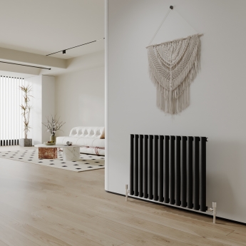 Reina Neval Single Horizontal Aluminium Radiator 600mm H x 817mm W Anthracite