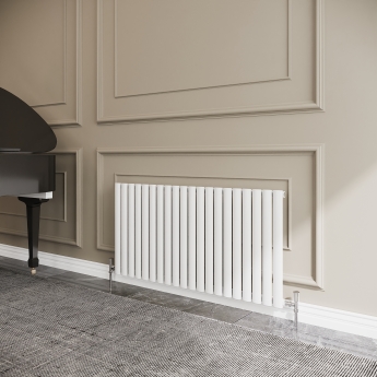 Reina Neval Single Horizontal Aluminium Radiator 600mm H x 1171mm W White | Product Image