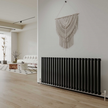 Reina Neval Single Horizontal Aluminium Radiator 600mm H x 1407mm W Anthracite