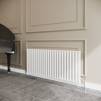 Reina Neval Single Horizontal Aluminium Radiator 600mm H x 1407mm W White