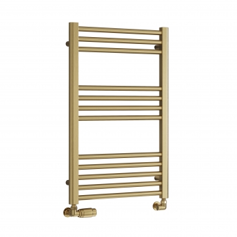 Reina Ottone Brushed Brass Designer Heated Ladder Towel Rail