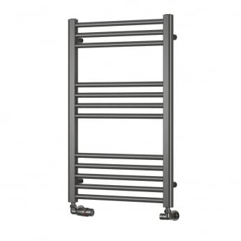 Reina Ottone Brushed Gun Metal Designer Heated Ladder Towel Rail
