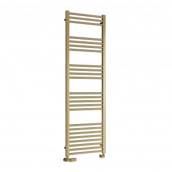 Reina Ottone Brushed Brass Designer Heated Ladder Towel Rail