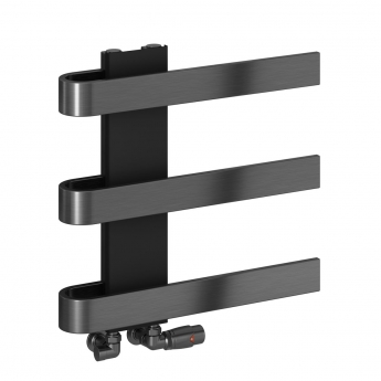 Reina Panaro Designer Heated Towel Rail 500mm H x 500mm W - Brushed Gun Metal