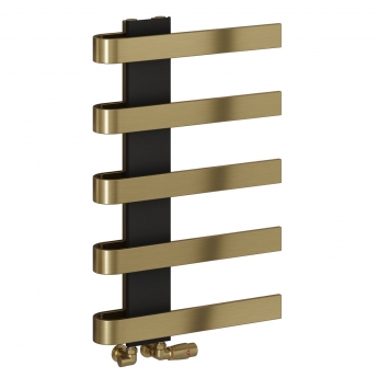 Reina Panaro Designer Heated Towel Rail 800mm H x 500mm W - Brushed Brass | Product Image