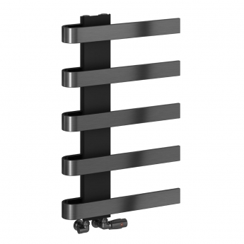 Reina Panaro Designer Heated Towel Rail 800mm H x 500mm W - Brushed Gun Metal | Product Image