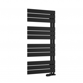Reina Pettino Flat Panel Heated Towel Rail 1124mm H x 550mm W - Black