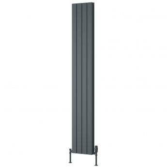 Reina Piatto Double Vertical Aluminium Radiator 1800mm H x 295mm W - Anthracite | Product Image