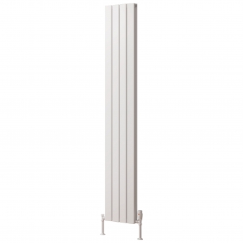 Reina Piatto Double Vertical Aluminium Radiator 1800mm H x 295mm W - White | Product Image