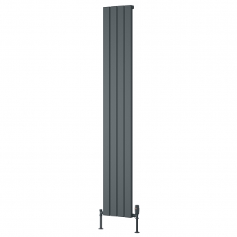 Reina Piatto Single Vertical Aluminium Radiator 1800mm H x 295mm W - Anthracite | Product Image