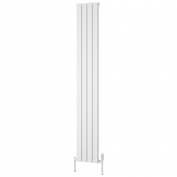 Reina Piatto Single Vertical Aluminium Radiator 1800mm H x 295mm W - White | Product Image