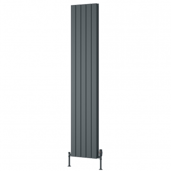 Reina Piatto Double Vertical Aluminium Radiator 1800mm H x 370mm W - Anthracite | Product Image
