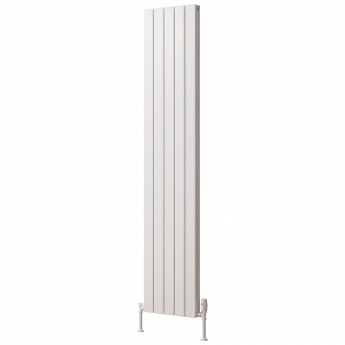 Reina Piatto Double Vertical Aluminium Radiator 1800mm H x 370mm W - White | Product Image