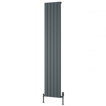 Reina Piatto Single Vertical Aluminium Radiator 1800mm H x 370mm W - Anthracite | Product Image