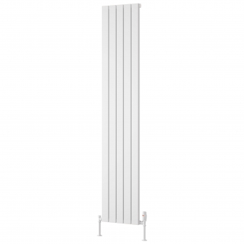 Reina Piatto Single Vertical Aluminium Radiator 1800mm H x 370mm W - White | Product Image