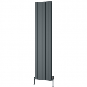 Reina Piatto Double Vertical Aluminium Radiator 1800mm H x 445mm W - Anthracite | Product Image