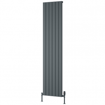Reina Piatto Single Vertical Aluminium Radiator 1800mm H x 445mm W - Anthracite | Product Image