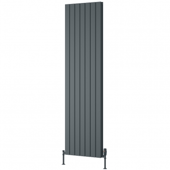 Reina Piatto Double Vertical Aluminium Radiator 1800mm H x 520mm W - Anthracite | Product Image