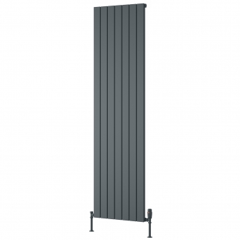Reina Piatto Single Vertical Aluminium Radiator 1800mm H x 520mm W - Anthracite | Product Image