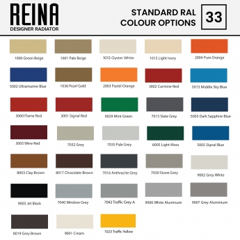 Reina Chisa Designer Heated Towel Rail 1130mm H x 500mm W RAL