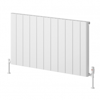 Reina Resia Horizontal Aluminium Radiator 600mm H x 1040mm W - White | Product Image