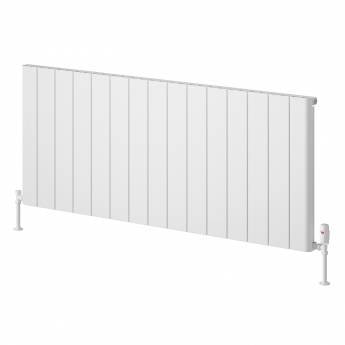 Reina Resia Horizontal Aluminium Radiator 600mm H x 1420mm W - White | Product Image