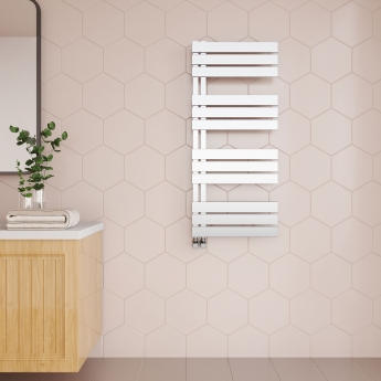 Reina Ricadi Designer Heated Towel Rail 1144mm H x 500mm W Polished Stainless Steel