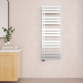 Reina Ricadi Designer Heated Towel Rail 1448mm H x 500mm W Polished Stainless Steel