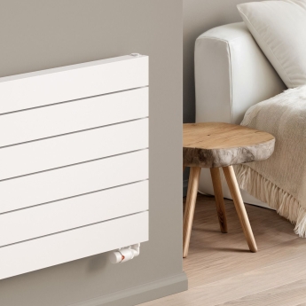 Reina Rienza Horizontal Aluminium Radiator 565mm H x 1200mm W - White | Product Image