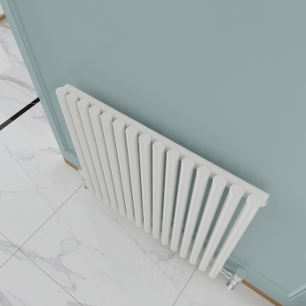 Reina Sena Designer Horizontal Radiator 550mm H x 790mm W White